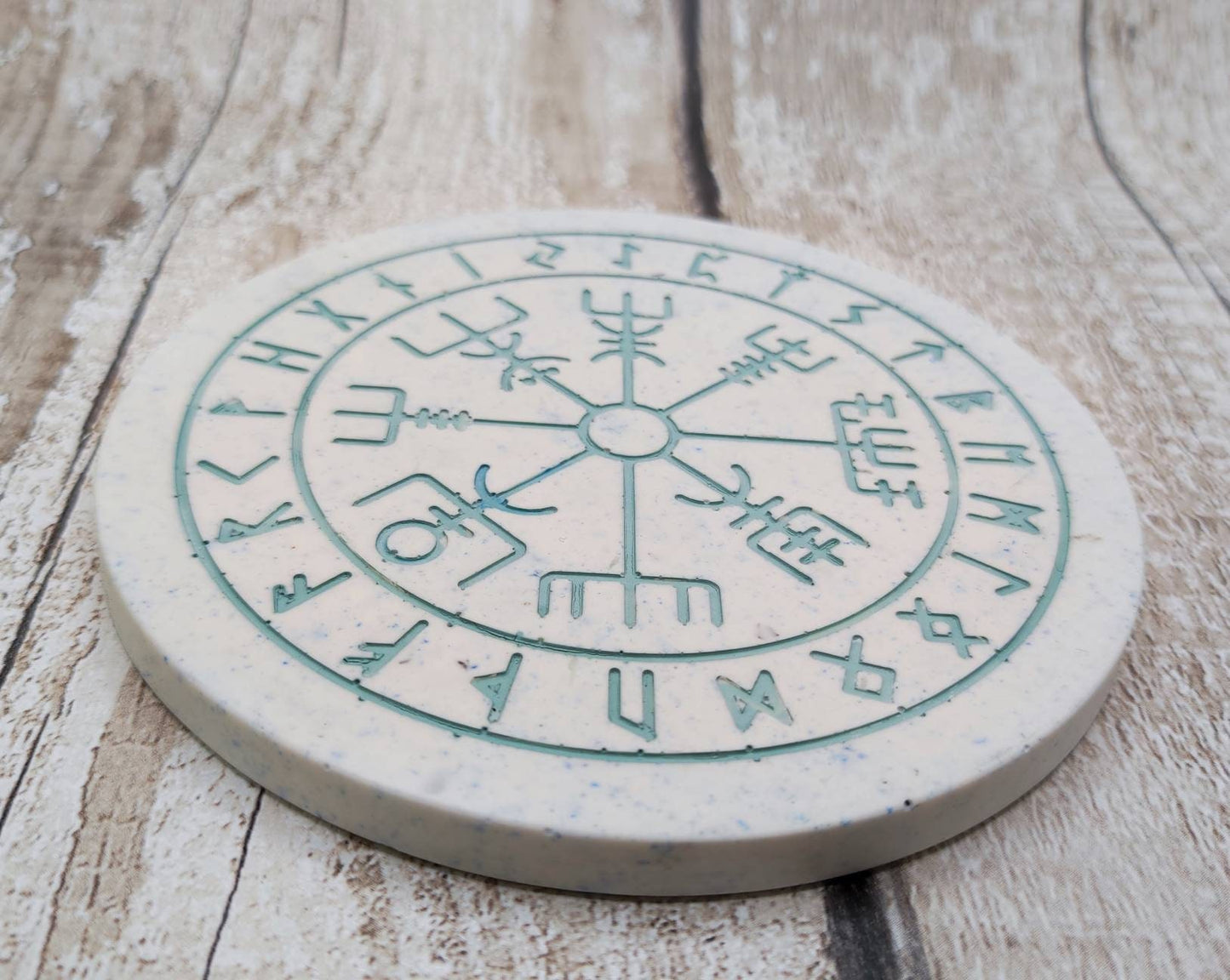 Jesmonite compass rune divination board.