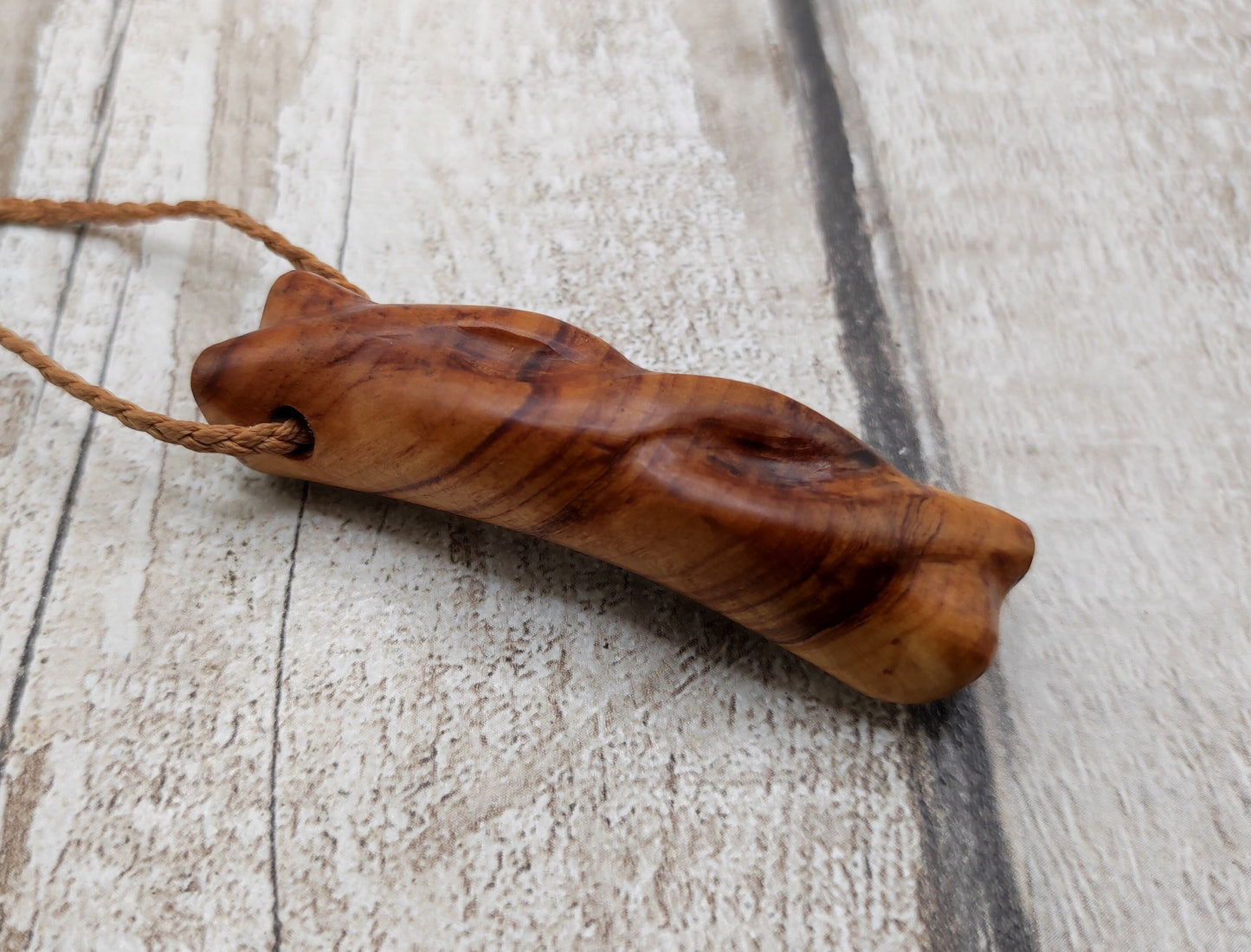 New Zealand Rimu wood braid pendant