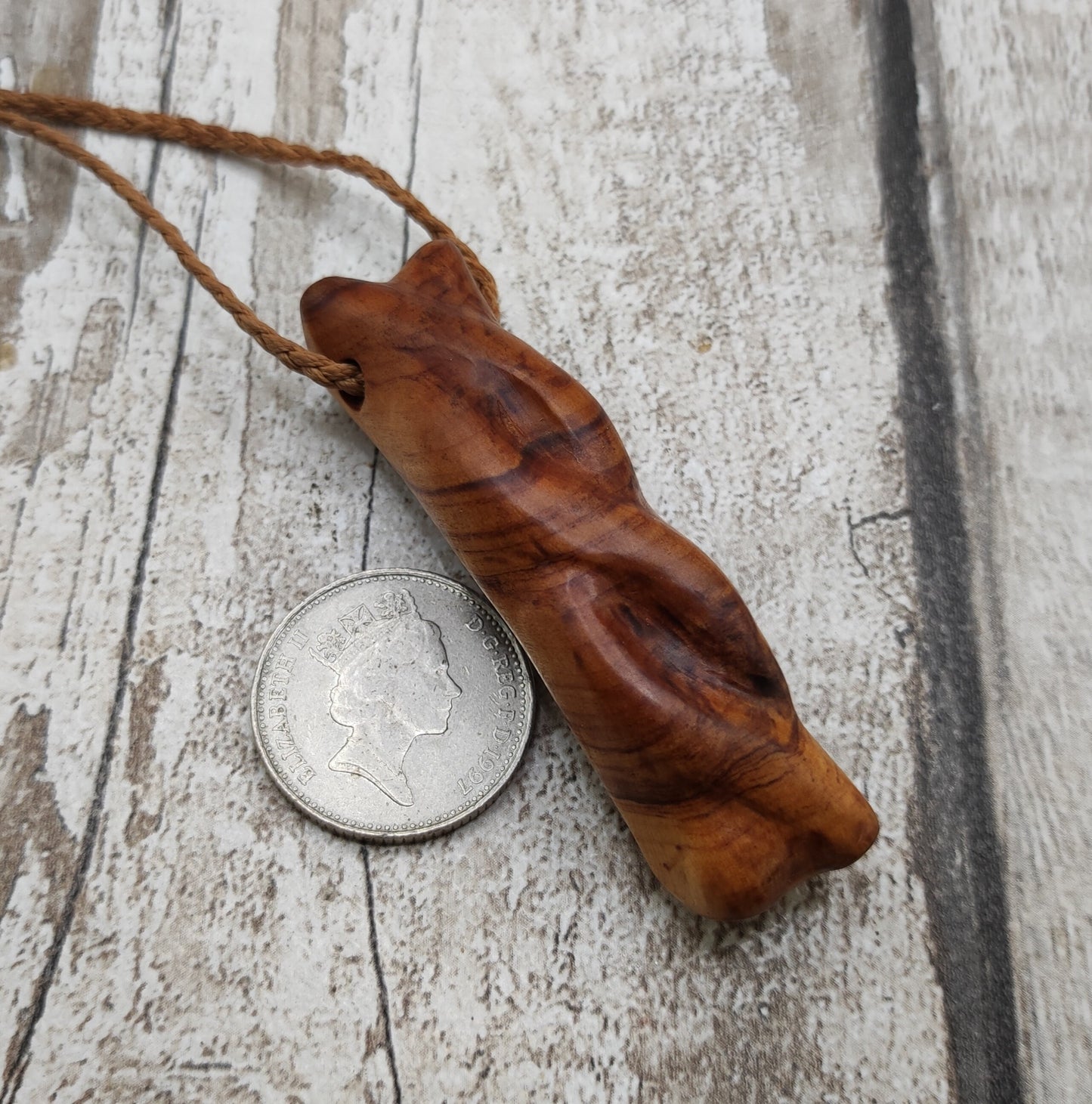 New Zealand Rimu wood braid pendant