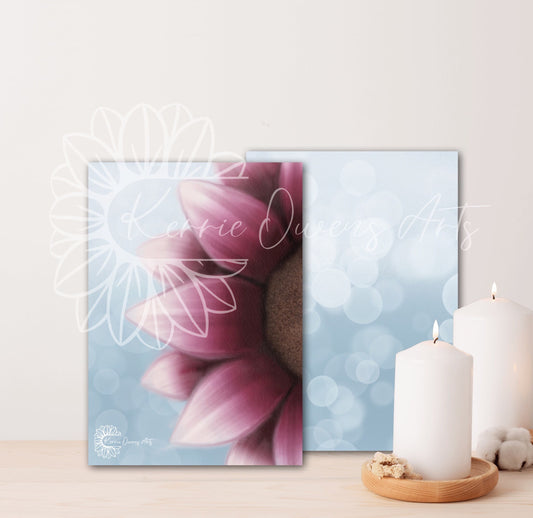 Magnolia pink sunflower digital download. Wall art, invite design, poster print.